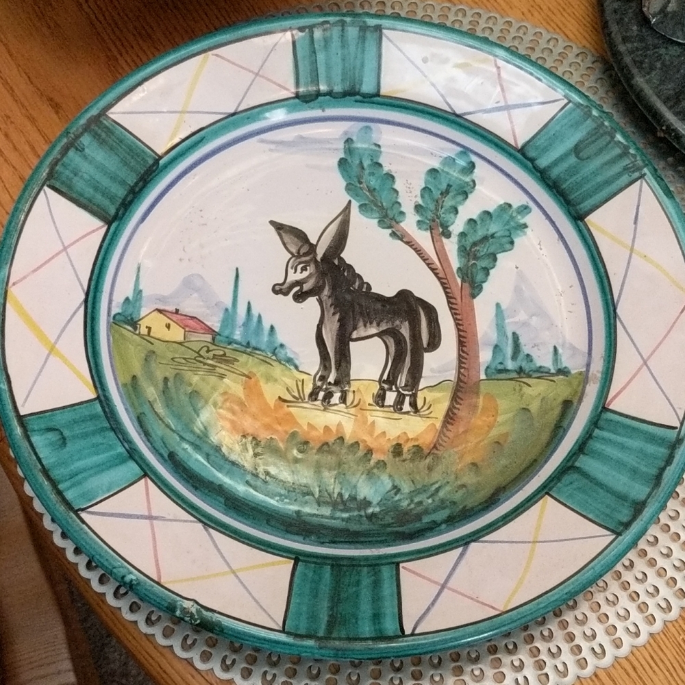 Italian Burro ceramic bowl and charger plate